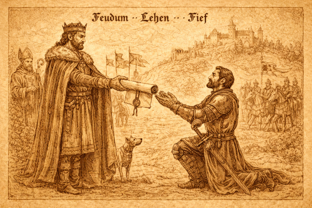 Léno Udělení léna lenním pánem vazalovi ve středověku