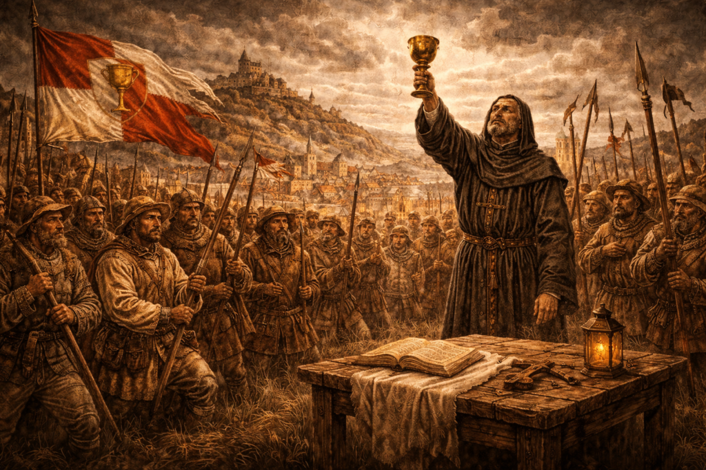 Orebité 1 Shromáždění husitů na kopci Oreb ve východních Čechách