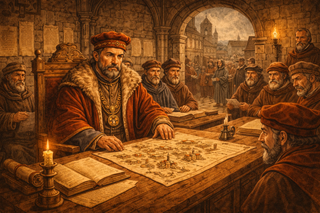 Purkmistr Purkmistr jako starosta středověkého města.