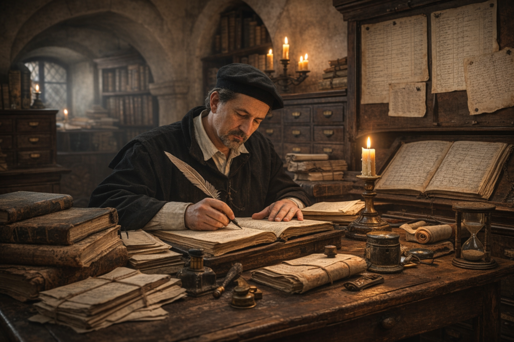 Registrátor Registrátor zapisující údaje do úřední knihy